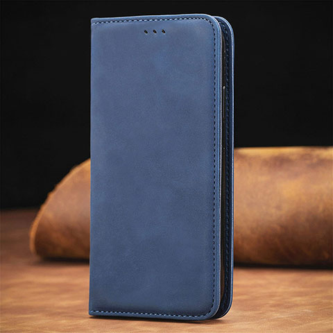 Coque Portefeuille Livre Cuir Etui Clapet S04D pour Xiaomi Redmi Note 9 5G Bleu