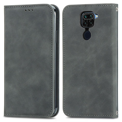 Coque Portefeuille Livre Cuir Etui Clapet S04D pour Xiaomi Redmi Note 9 Gris