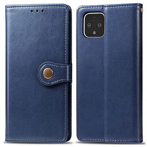 Coque Portefeuille Livre Cuir Etui Clapet S05D pour Google Pixel 4 Bleu