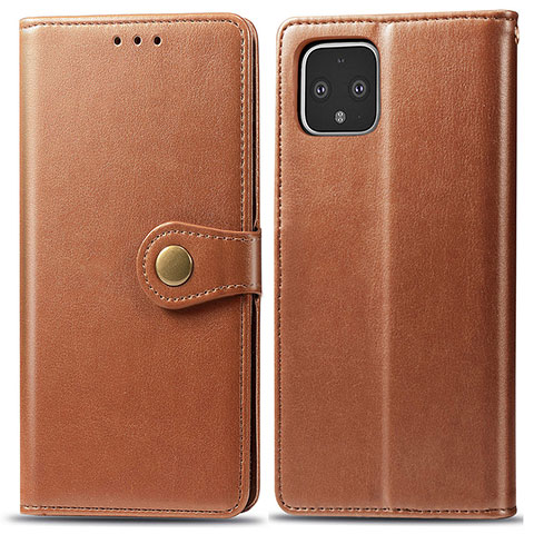 Coque Portefeuille Livre Cuir Etui Clapet S05D pour Google Pixel 4 Marron