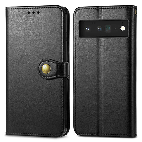 Coque Portefeuille Livre Cuir Etui Clapet S05D pour Google Pixel 6 Pro 5G Noir