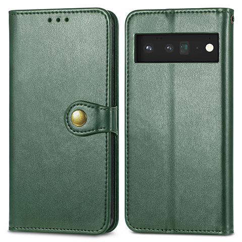 Coque Portefeuille Livre Cuir Etui Clapet S05D pour Google Pixel 6 Pro 5G Vert