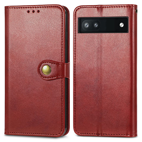 Coque Portefeuille Livre Cuir Etui Clapet S05D pour Google Pixel 6a 5G Rouge