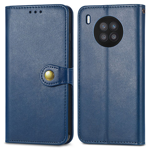 Coque Portefeuille Livre Cuir Etui Clapet S05D pour Huawei Honor 50 Lite Bleu