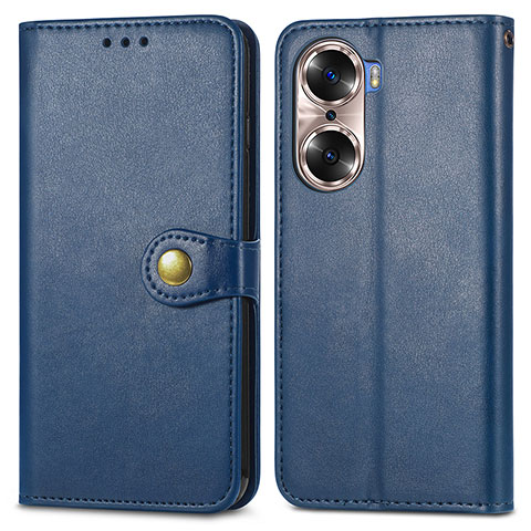 Coque Portefeuille Livre Cuir Etui Clapet S05D pour Huawei Honor 60 Pro 5G Bleu