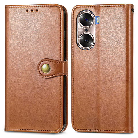 Coque Portefeuille Livre Cuir Etui Clapet S05D pour Huawei Honor 60 Pro 5G Marron