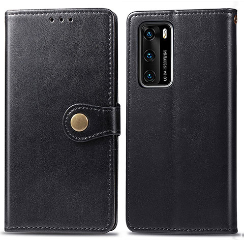 Coque Portefeuille Livre Cuir Etui Clapet S05D pour Huawei P40 Noir