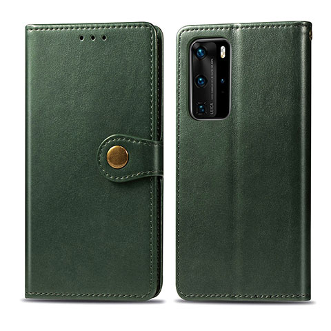 Coque Portefeuille Livre Cuir Etui Clapet S05D pour Huawei P40 Pro Vert