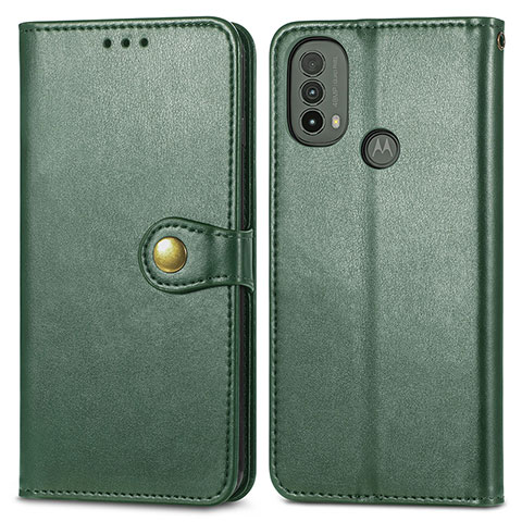 Coque Portefeuille Livre Cuir Etui Clapet S05D pour Motorola Moto E20 Vert