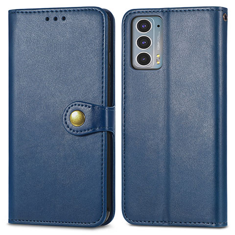 Coque Portefeuille Livre Cuir Etui Clapet S05D pour Motorola Moto Edge 20 5G Bleu