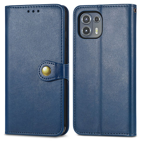 Coque Portefeuille Livre Cuir Etui Clapet S05D pour Motorola Moto Edge 20 Lite 5G Bleu