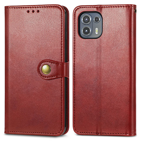 Coque Portefeuille Livre Cuir Etui Clapet S05D pour Motorola Moto Edge 20 Lite 5G Rouge