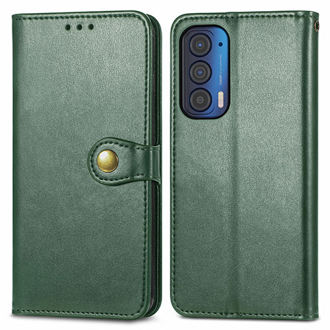 Coque Portefeuille Livre Cuir Etui Clapet S05D pour Motorola Moto Edge (2021) 5G Vert