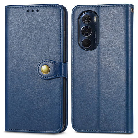 Coque Portefeuille Livre Cuir Etui Clapet S05D pour Motorola Moto Edge 30 Pro 5G Bleu