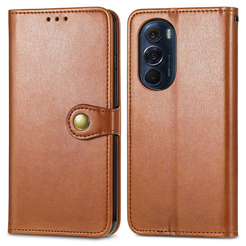 Coque Portefeuille Livre Cuir Etui Clapet S05D pour Motorola Moto Edge 30 Pro 5G Marron