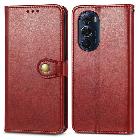 Coque Portefeuille Livre Cuir Etui Clapet S05D pour Motorola Moto Edge 30 Pro 5G Rouge