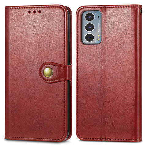 Coque Portefeuille Livre Cuir Etui Clapet S05D pour Motorola Moto Edge Lite 5G Rouge