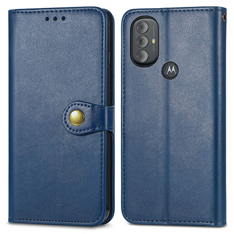 Coque Portefeuille Livre Cuir Etui Clapet S05D pour Motorola Moto G Play Gen 2 Bleu