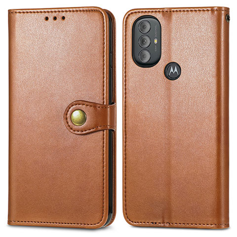 Coque Portefeuille Livre Cuir Etui Clapet S05D pour Motorola Moto G Play Gen 2 Marron