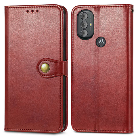 Coque Portefeuille Livre Cuir Etui Clapet S05D pour Motorola Moto G Play Gen 2 Rouge