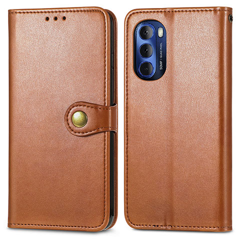 Coque Portefeuille Livre Cuir Etui Clapet S05D pour Motorola Moto G Stylus (2022) 5G Marron