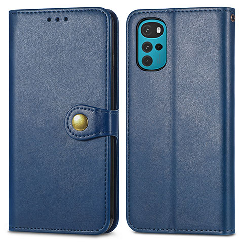 Coque Portefeuille Livre Cuir Etui Clapet S05D pour Motorola Moto G22 Bleu