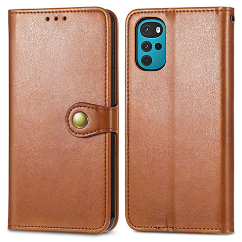 Coque Portefeuille Livre Cuir Etui Clapet S05D pour Motorola Moto G22 Marron