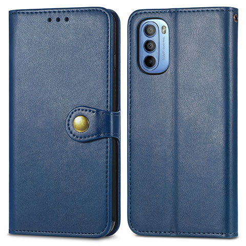 Coque Portefeuille Livre Cuir Etui Clapet S05D pour Motorola Moto G31 Bleu