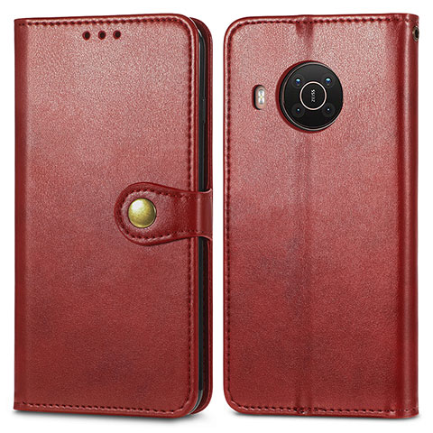 Coque Portefeuille Livre Cuir Etui Clapet S05D pour Nokia X10 Rouge