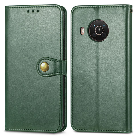 Coque Portefeuille Livre Cuir Etui Clapet S05D pour Nokia X10 Vert