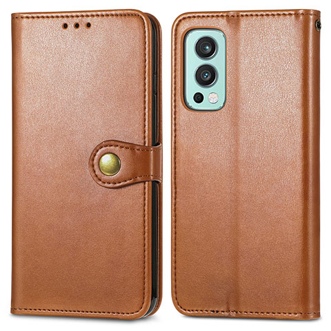 Coque Portefeuille Livre Cuir Etui Clapet S05D pour OnePlus Nord 2 5G Marron