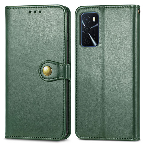 Coque Portefeuille Livre Cuir Etui Clapet S05D pour Oppo A16s Vert