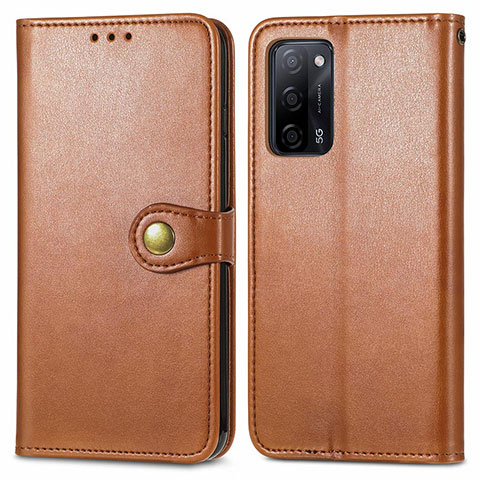 Coque Portefeuille Livre Cuir Etui Clapet S05D pour Oppo A55 5G Marron