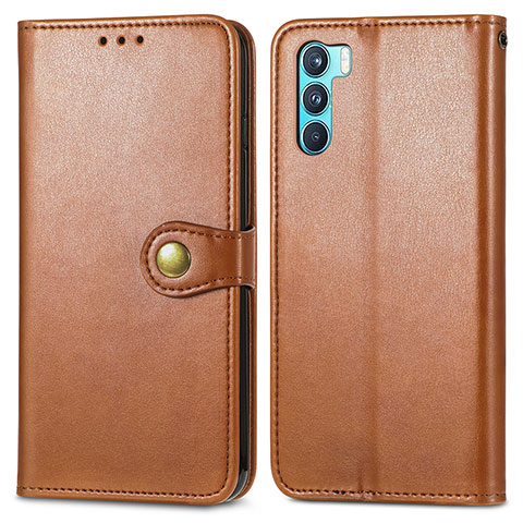 Coque Portefeuille Livre Cuir Etui Clapet S05D pour Oppo K9 Pro 5G Marron