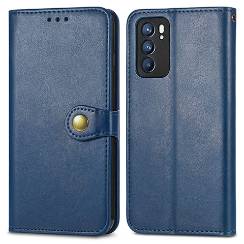 Coque Portefeuille Livre Cuir Etui Clapet S05D pour Oppo Reno6 5G Bleu