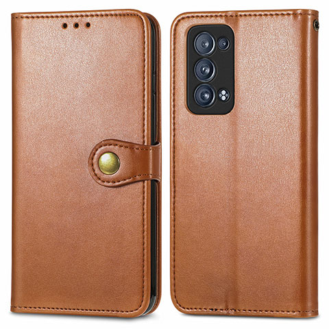 Coque Portefeuille Livre Cuir Etui Clapet S05D pour Oppo Reno6 Pro 5G Marron