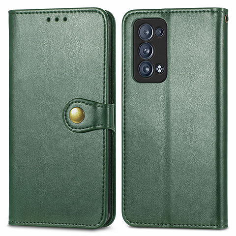 Coque Portefeuille Livre Cuir Etui Clapet S05D pour Oppo Reno6 Pro 5G Vert