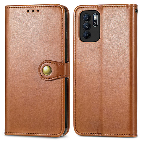 Coque Portefeuille Livre Cuir Etui Clapet S05D pour Oppo Reno6 Z 5G Marron