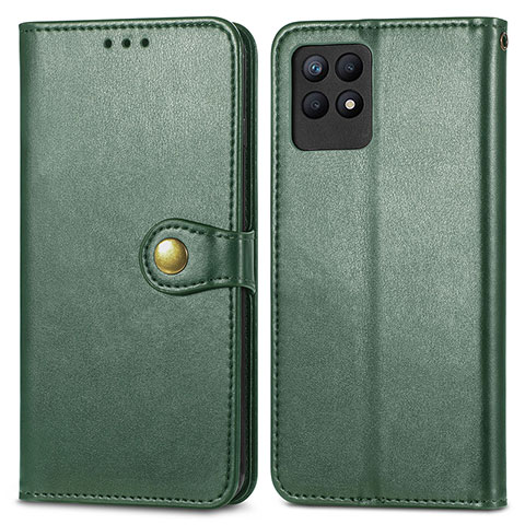 Coque Portefeuille Livre Cuir Etui Clapet S05D pour Realme 8i Vert