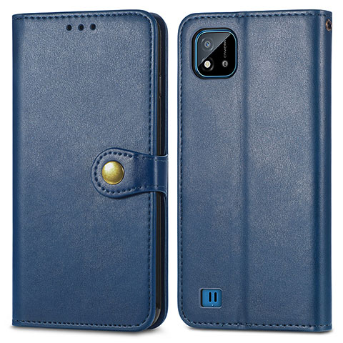 Coque Portefeuille Livre Cuir Etui Clapet S05D pour Realme C11 (2021) Bleu