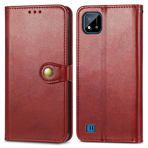 Coque Portefeuille Livre Cuir Etui Clapet S05D pour Realme C11 (2021) Rouge