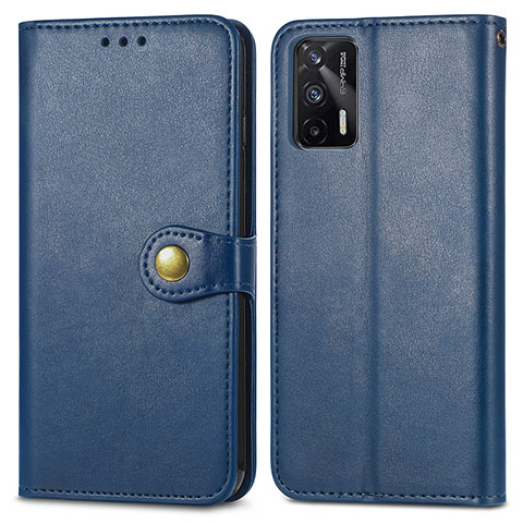 Coque Portefeuille Livre Cuir Etui Clapet S05D pour Realme GT 5G Bleu