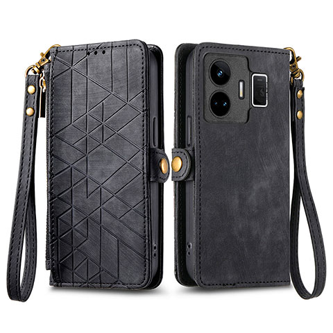 Coque Portefeuille Livre Cuir Etui Clapet S05D pour Realme GT Neo5 5G Noir