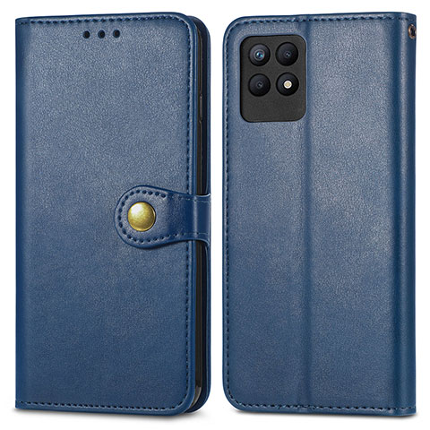 Coque Portefeuille Livre Cuir Etui Clapet S05D pour Realme Narzo 50 4G Bleu