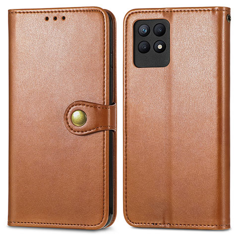 Coque Portefeuille Livre Cuir Etui Clapet S05D pour Realme Narzo 50 4G Marron