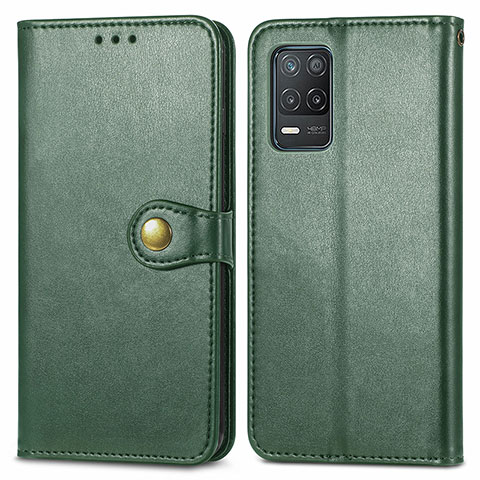 Coque Portefeuille Livre Cuir Etui Clapet S05D pour Realme Q3i 5G Vert