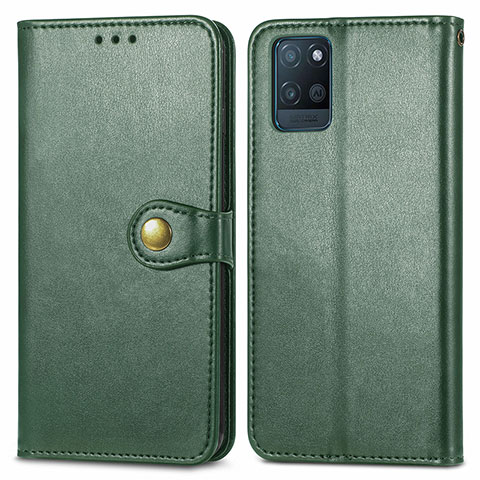 Coque Portefeuille Livre Cuir Etui Clapet S05D pour Realme V11 5G Vert