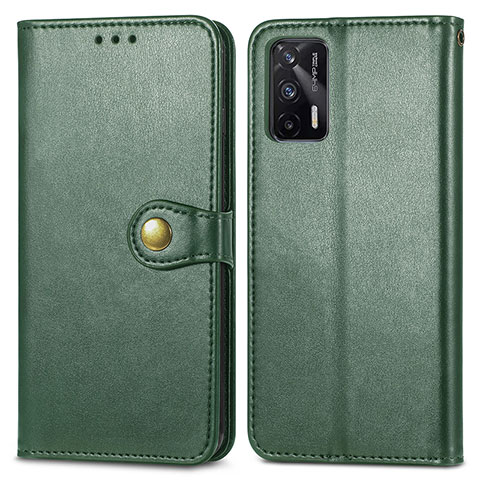 Coque Portefeuille Livre Cuir Etui Clapet S05D pour Realme X7 Max 5G Vert