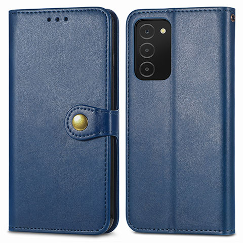 Coque Portefeuille Livre Cuir Etui Clapet S05D pour Samsung Galaxy A02s Bleu