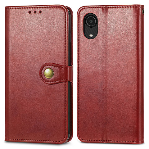 Coque Portefeuille Livre Cuir Etui Clapet S05D pour Samsung Galaxy A03 Core Rouge